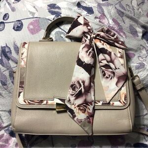 Betsy Johnson satchel with decorative scarf